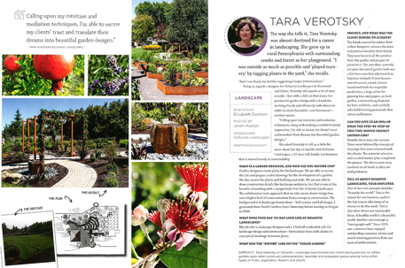 A garden design project, before and after photos, and client testimonials. Landscape plans and design details are included.