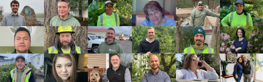 A grid of many people's portraits